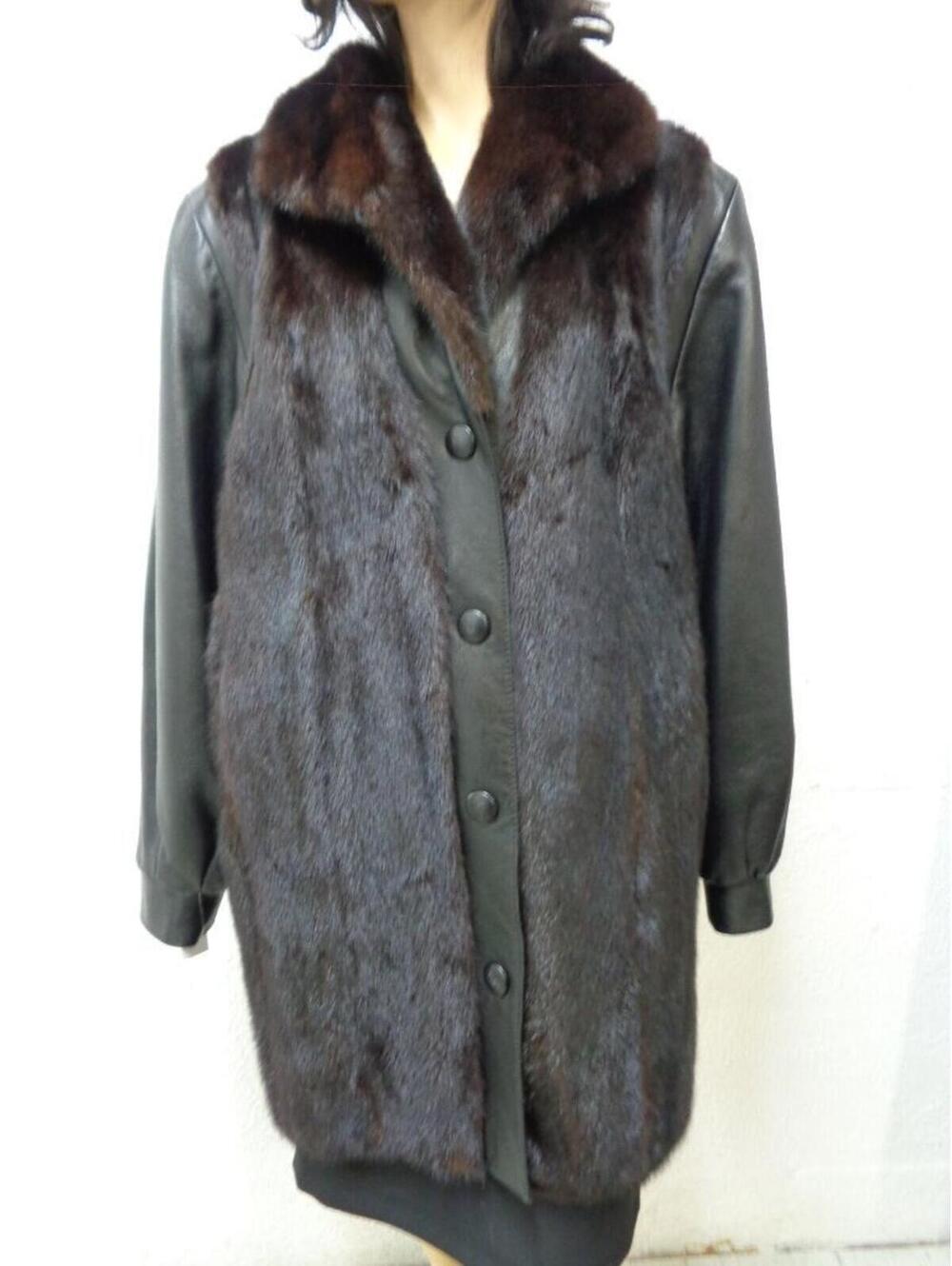 MINT CANADIAN DARK RANCH MINK FUR JACKET COAT WOMEN WOMAN SIZE 6-8 SMALL- MEDIUM